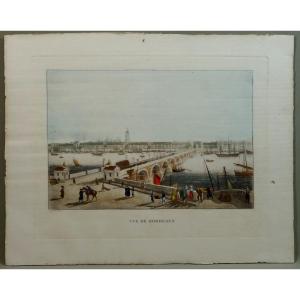 Ambroise Louis Garneray, View Of Bordeaux, The Stone Bridge, The Garonne And Animated Quays