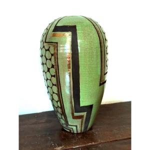 René Buthaud, Unique Piece Ovoid Vase, Gifted By The Artist To The Current Owner, Monogram Rb