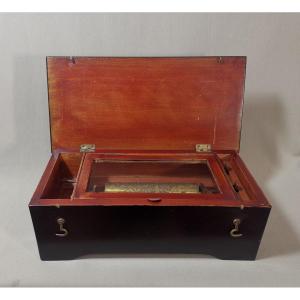 19th Century Music Box, Blackened Mahogany Case, Fir Base, Eight Tunes To Identify