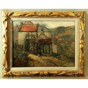 Theodore Earl Butler, Pre-impressionist Oil On Canvas, Lively Poultry Farm Class
