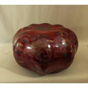 Large 19th Century Chinese Lacquer Wedding Box With Furniture Decor