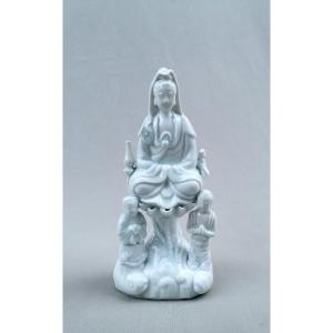 Figure Of The Goddess Guanyin, Chinese White Porcelain, Dehua Kiln, Ming Dynasty