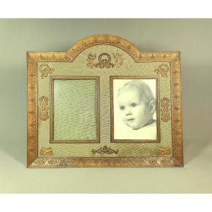Large Empire Style Frame Or Double Frame From The Napoleon III Period In Gilded Brass