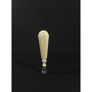 19th Century Ivory And Silver Seal, Encrypted, Boar's Head Hallmark