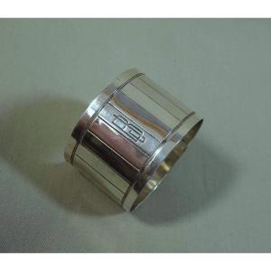 Flowing Or Napkin Ring From The Art Deco Period In Shape And Clean Lines In Silver Minerva