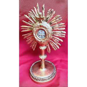 Monstrance - Reliquary Of The Saint Julienne? ("st. Juliste Vm) In Golden Wood, Tirol XVIIIth