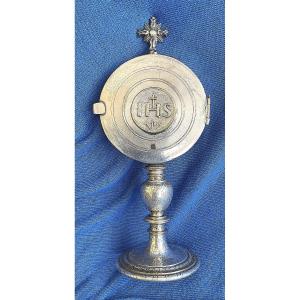 Custody - Monstrance In Silver-plated And Gilded Brass, Italy, 18th Century 