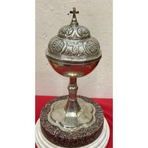 Silver Ciborium, Repoussé With Medallion Decoration And Instruments Of The Passion, Late 17th Century 