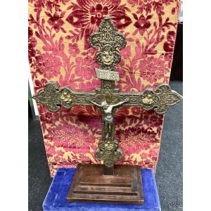 Processional Cross, Repoussé And Chased Copper, Formerly Silvered, Spain Or Italy, 15th Century 