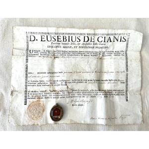 Reliquary Capsule “s.caroli Borom.” Ex Ossibus” With Authentic Episcopal Seal, Dated 1755