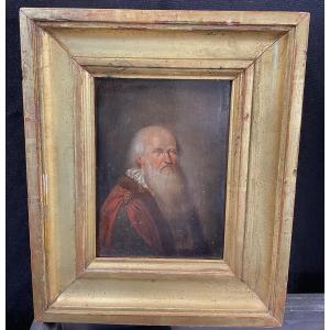 Anonymous Portrait Of An Old Man (scholar, Nobleman?) Oil On Wood, Netherlands, 17th/18th Century