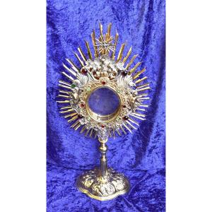 Large Radiant Monstrance, Gilded And Silvered Copper, Rococo Period, Southern Germany, 18th Century