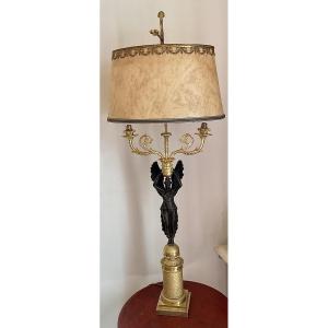 Lampe - Bouilotte , Bronze Blackened And Gilded , France , Mid 19 Th Century