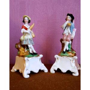 Pair Of Paris Porcelain Penholder Statuettes Circa 1840