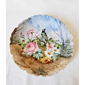 Hand-painted Limoges Dish. Nest And Bird Decoration.
