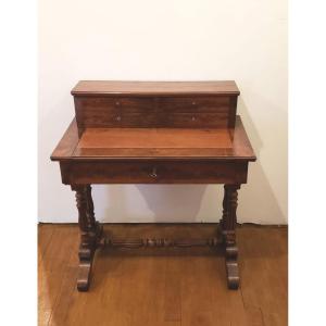 Louis-philippe Period Mahogany Stepped Desk, 19th Century