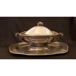 Pewter Tureen And Serving Platter - Louis Houzeaux