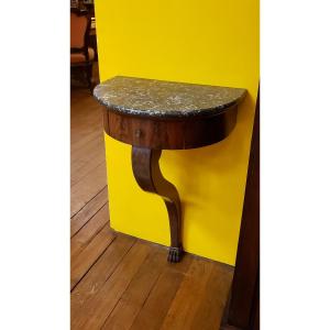 Mahogany Console Table With Marble Top And Claw Feet - 1830 