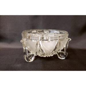 Art Deco Crystal Bowl - Libochovice Czechoslovakia Circa 1930
