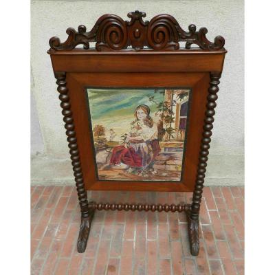 Very Beautiful Fireplace Screen In Mahogany From Cuba XIX °