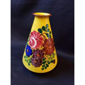 Rare Yellow Ground Vase Signed Andréa Galvani Dating From The Years 1925/1930