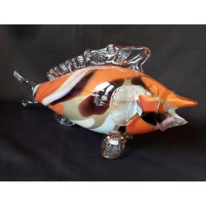 Murano Glass Fish 1960 - Large Model Of 38 Cm.