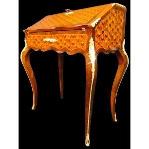 French Desk With Marquetry XIX Century
