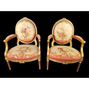 Important French Chairs From The 18th Century Signed By Claude Chevigny