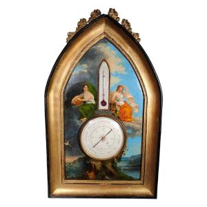 Antique Table With Barometer