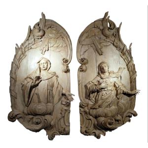 Pair Of Monumental Sculpted Panels From The Eighteenth Century