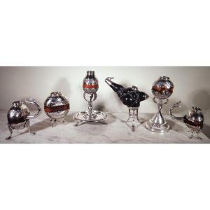 Collection Of Six Colonial Pots In Silver, Eighteenth Century