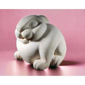 White Marble Sculpture Of A Firenze Hare 1840
