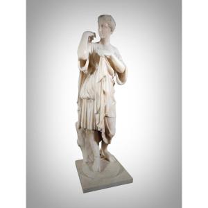 The Diane De Gabios Marble Sculpture 19th Century