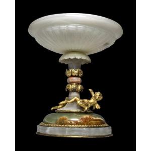 Attribué à Eugène Cornu, Agate En Bronze Doré Et Onyx d'Algérie, Pièce Maîtresse