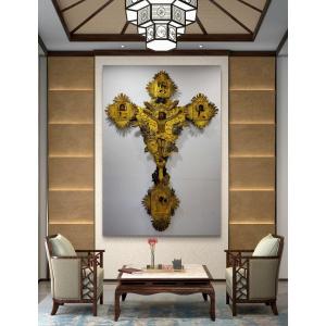 Importante Croix Orthodoxe En Argent Doré Du XVIIIe Siècle - Dimensions 200x130x6 Cm