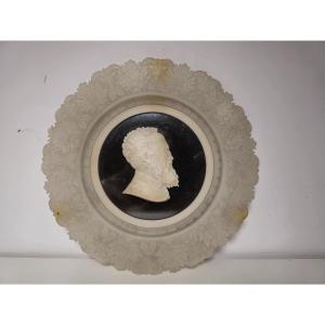 Antique Large Tour Carved Alabaster Portrait By Michelangelo.