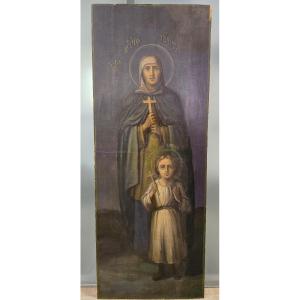 19th Century Orthodox Icon – Martyr Iolita And Kirill