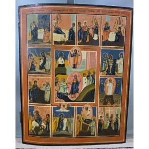 19th Century Orthodox Icon - The Resurrection-descent Into Hell