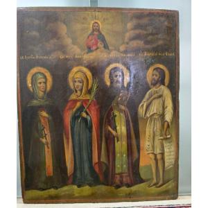 19th Century Orthodox Icon – Four Saints