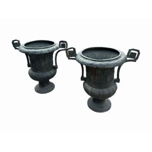 Large Pair Of Bronze Vases 80 Cm
