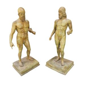 Decorative Pair Of Riace Warriors In Bronze