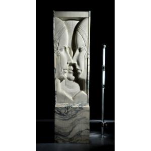 Important Early 20th Century Art Deco Marble Sculpture Of The Three Graces