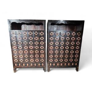 Important Pair Of 19th Century Chinese Medicine Cabinets