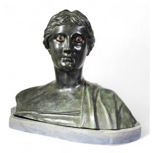 19th Century Bronze Bust Of The Greek Poet Sappho