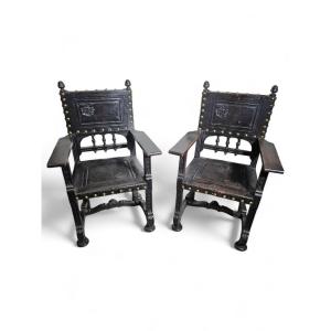 Pair Of 19th Century Castilian Armchairs