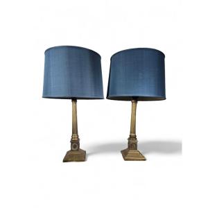 Elegant Pair Of 19th Century Bronze Table Lamps