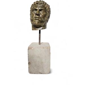 Bronze Head Of Roman Emperor Caracalla