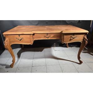 Elegant 19th Century French Desk – Solid Fruitwood With Bronze Accents