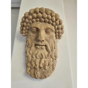 Ancient Greek Terracotta God Face – Excellent Condition