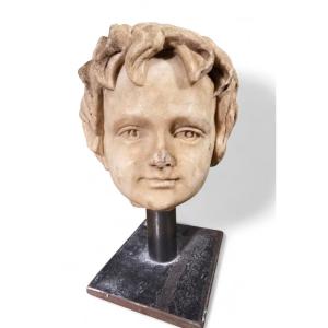 19th Century Decorative Marble Bust Of A Child